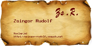 Zsingor Rudolf névjegykártya